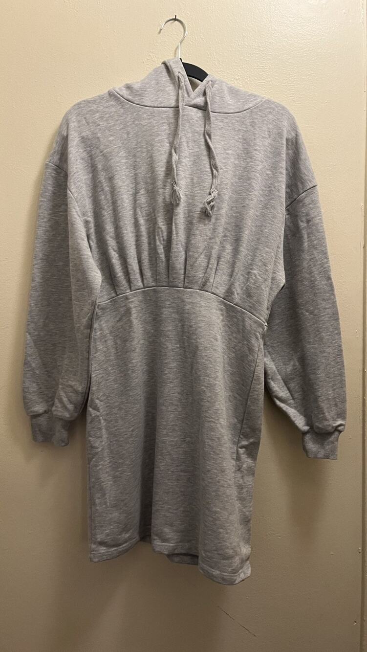 Topshop Sweatshirt hoodie mini dress Size 8 Gray